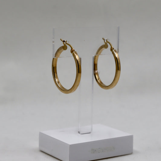 9ct Yellow Hoop Earrings