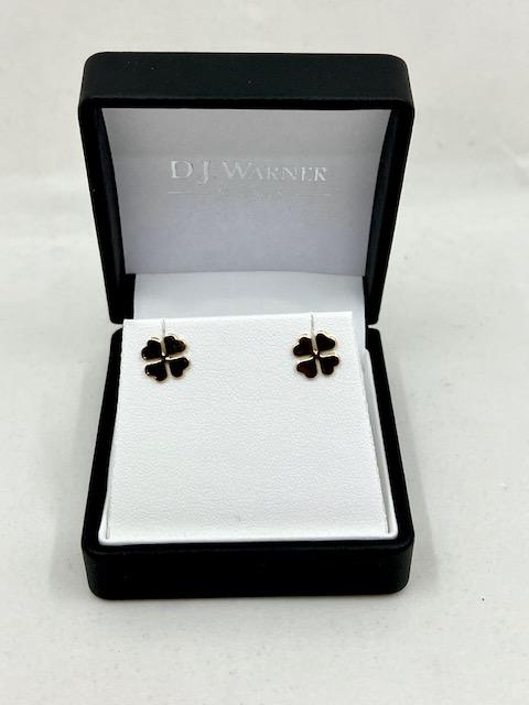 9ct Yellow Gold 4 Leaf Clover Stud Earrings