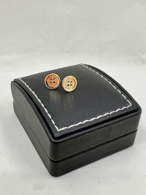 9ct Yellow Gold Button Stud Earrings
