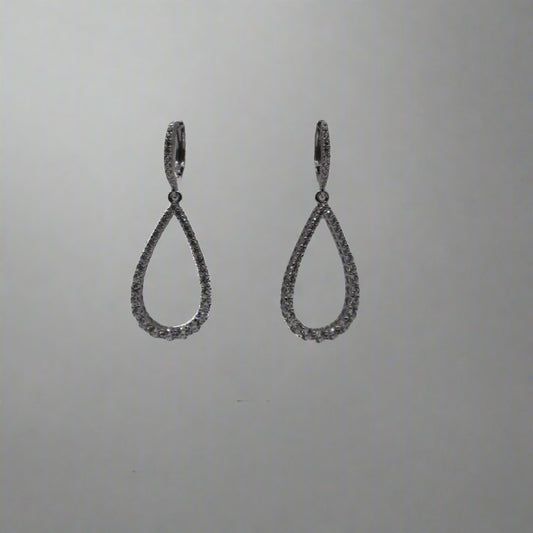 Silver CZ Drop Earrings