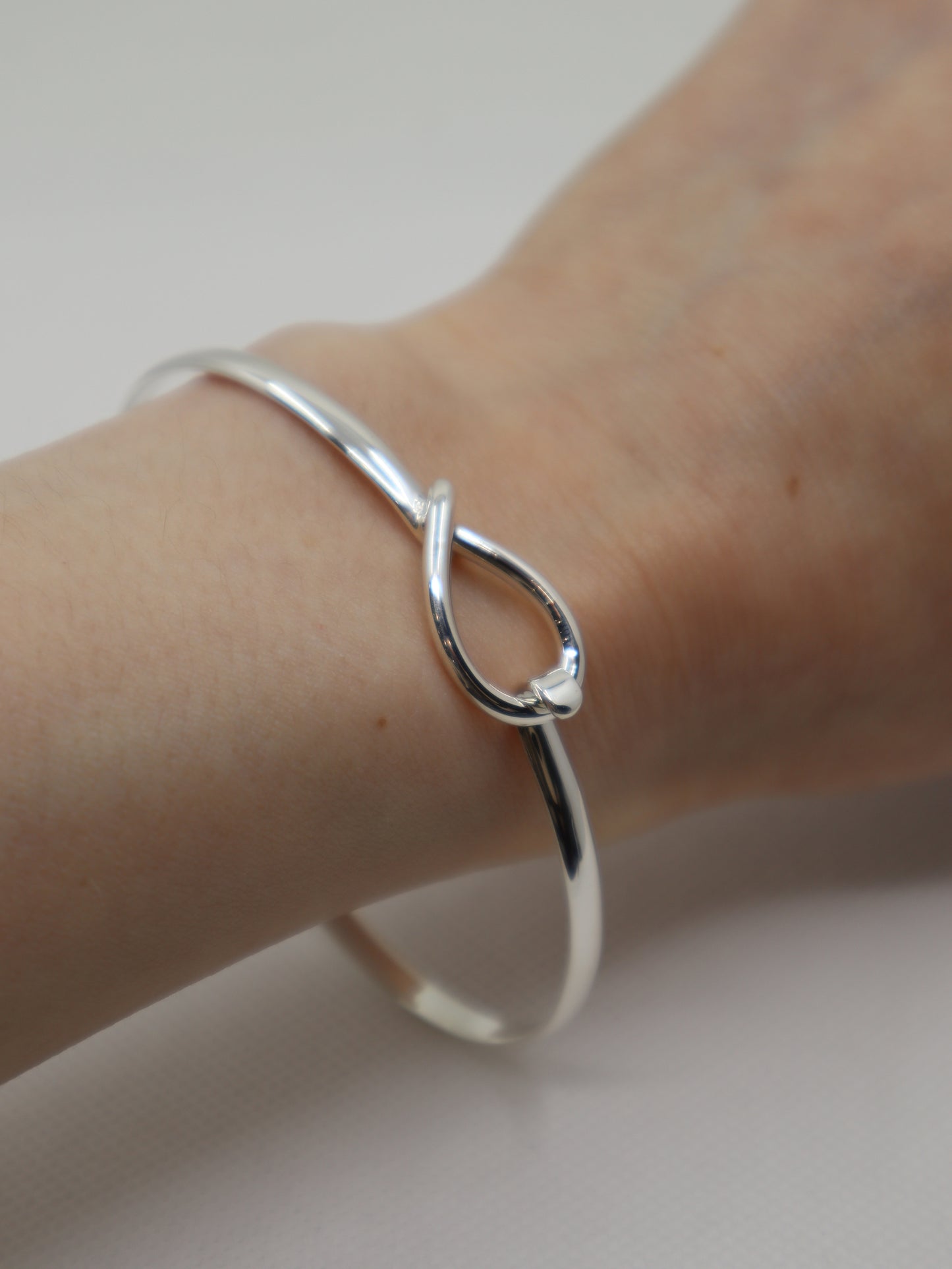 Sterling Silver Bangle with Open Loop
