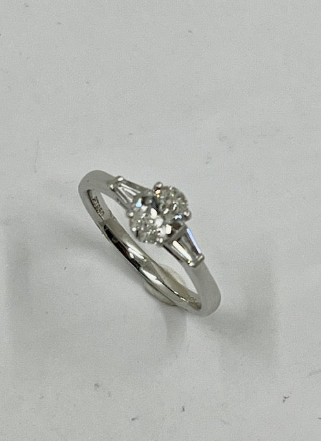 Platinum Oval Diamond Solitaire Ring