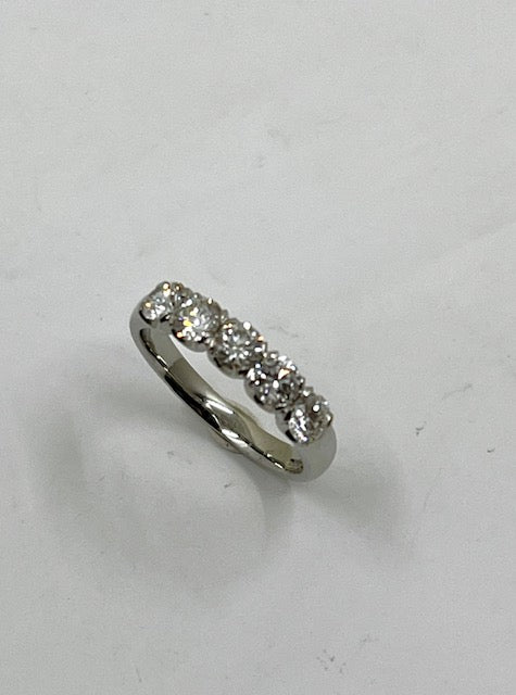 Platinum Five Stone Diamond Eternity Ring