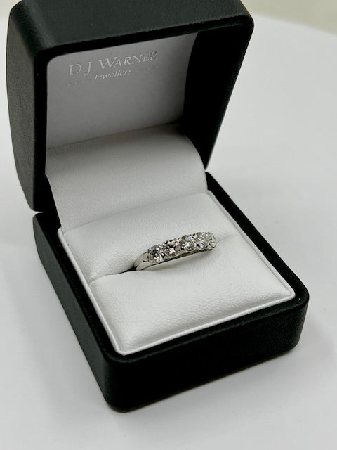 Platinum Five Stone Diamond Eternity Ring