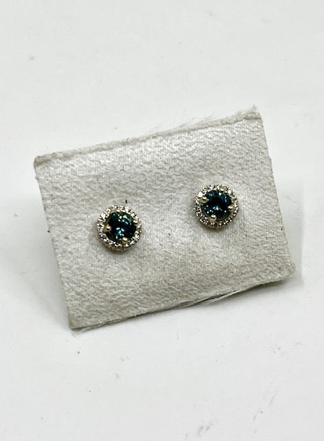 18ct White Gold Sapphire and Diamond Earrings