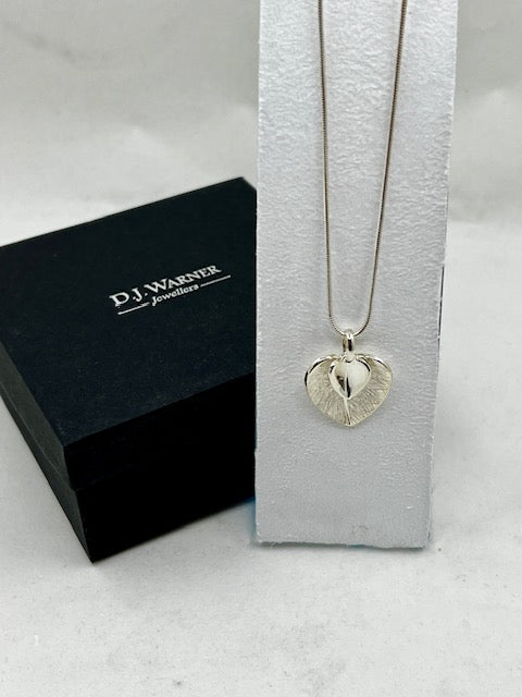 Silver Double Heart Pendant and Chain