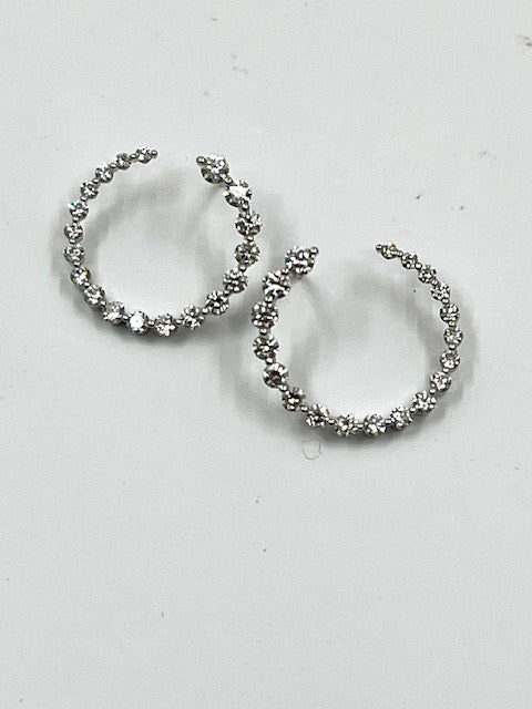 18ct White Gold Diamond Curl Earrings