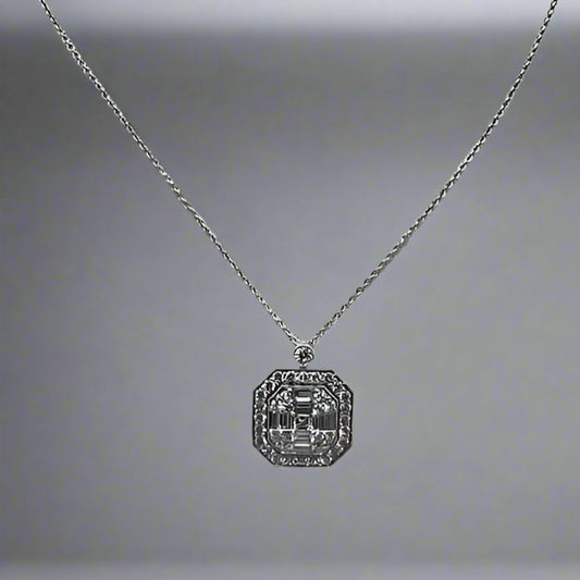 18ct white gold Diamond Cross Design Pendant