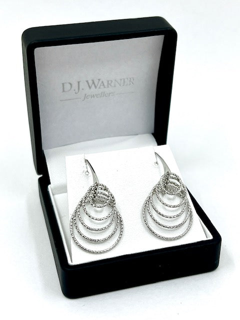Silver 5 Rings Earrings