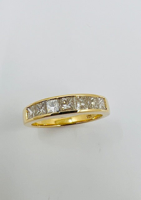 18ct Yellow Gold Princess Cut Eternity Ring