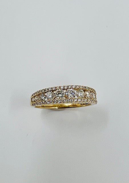 18ct Yellow Gold 3 Row Eternity Ring