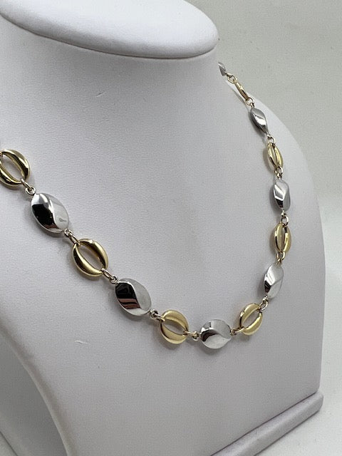 9ct Yellow and White Gold Necklet