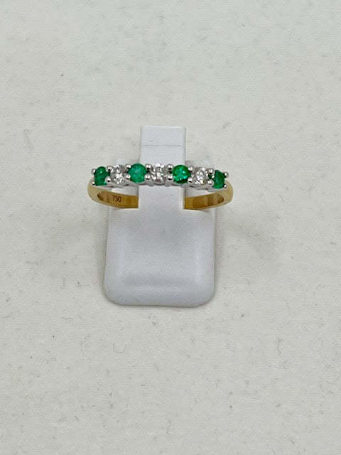 18ct Yellow Gold Emerald and Diamond Eternity Ring