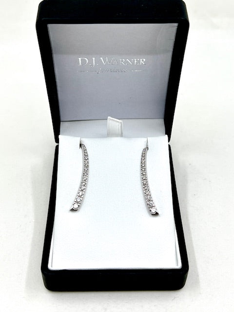 18ct White Gold Diamond Drop Earrings