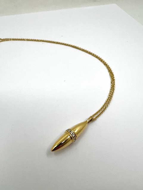 18ct Yellow Gold Bullet Pendant