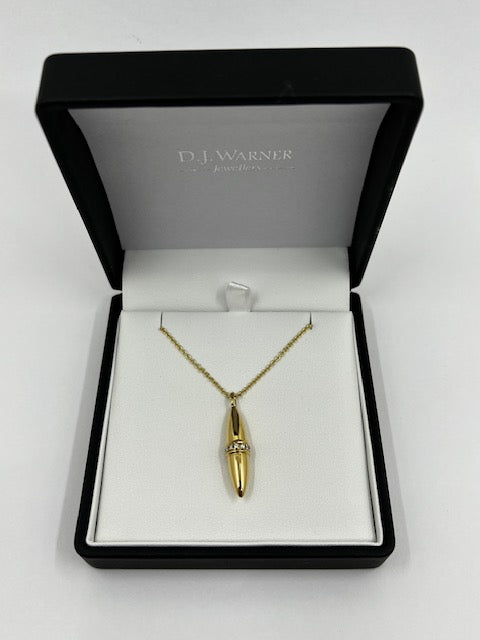 18ct Yellow Gold Bullet Pendant