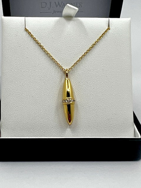 18ct Yellow Gold Bullet Pendant