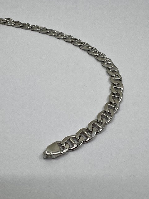 Silver Anchor Link Bracelet