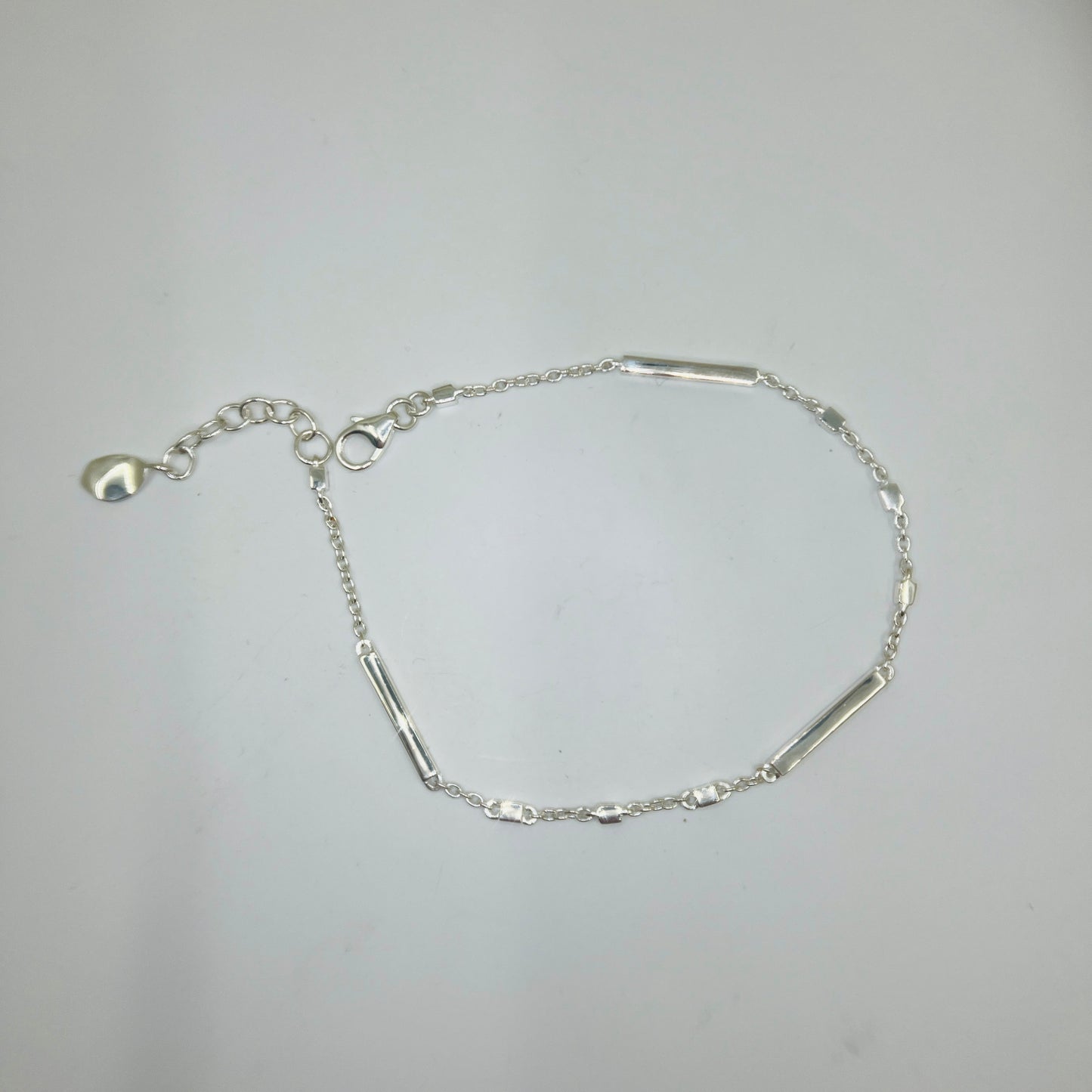 Silver Dot Dash Bar Link Bracelet