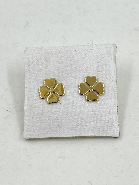 9ct Yellow Gold 4 Leaf Clover Stud Earrings