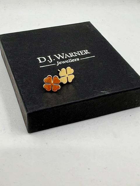 9ct Yellow Gold 4 Leaf Clover Stud Earrings