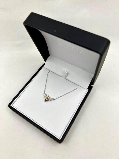 18ct White Gold Bee Pendant and Chain